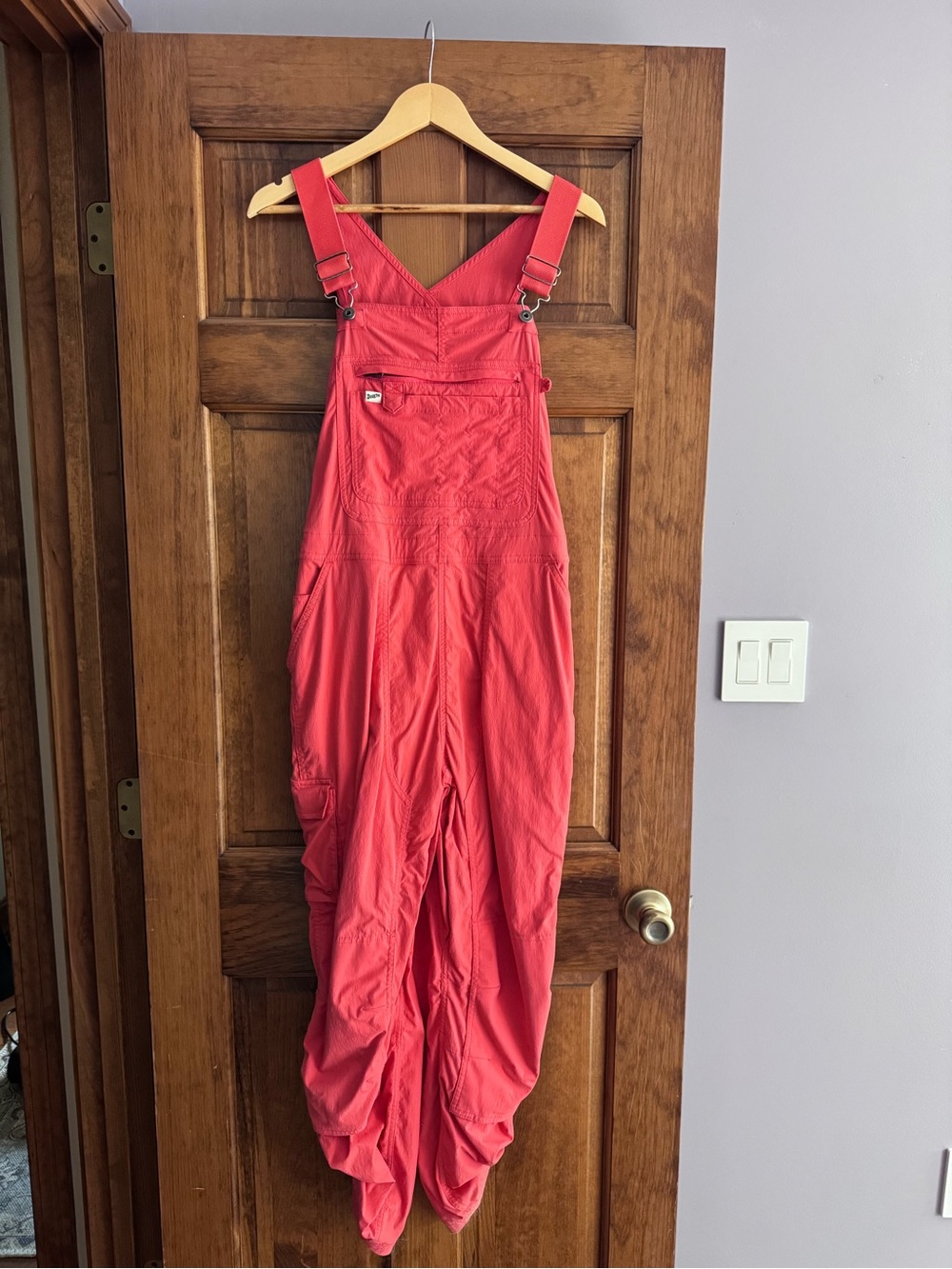 Duluth Trading Co Coral Utility Overalls Romper